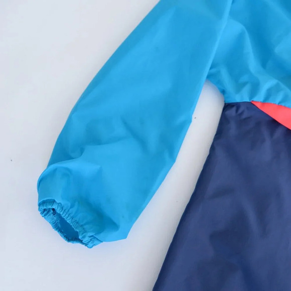 Vintage Pch Teal Navy Waterproof Nylon Hooded Half Zip Windbreaker Jacket G/L - Picture 7 of 10